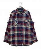 PENDLETONペンドルトン）の古着「70’S-80’Sネルシャツ/USA製」｜レッド×ネイビー