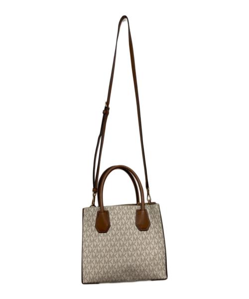 MICHAEL KORS（マイケルコース）MICHAEL KORS (マイケル・コース) 2WAYバッグ ブラウン×アイボリーの古着・服飾アイテム