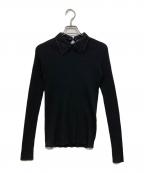 IENAイエナ）の古着「レース襟ホールガーメント リブプルオーバー」｜ブラック