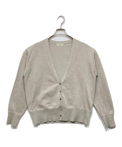 IENA（イエナ）IENA (イエナ) ラメVネックカーディガン グレー サイズ:Fの古着・服飾アイテム