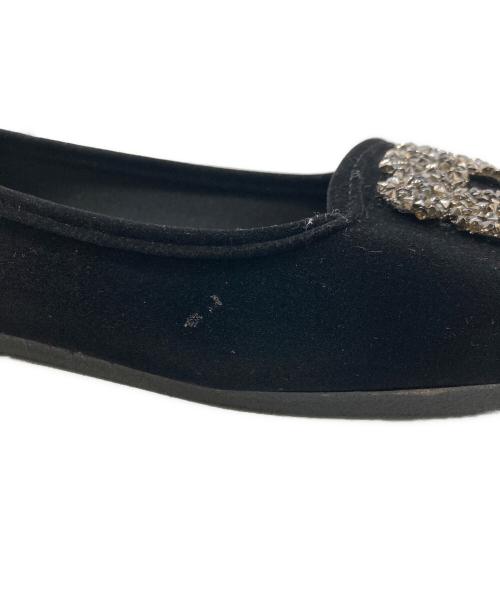 MALUS（マリュス）MALUS (マリュス) IENA取り扱い (イエナトリアツカイ) ベルベット シューズ / Velvet bijou shoes / ビーズ / ベロア ブラック サイズ:39の古着・服飾アイテム