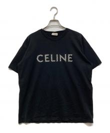 CELINE（セリーヌ）の古着「ロゴ スタッズTシャツ」｜ブラック