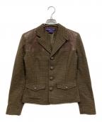 RALPH LAUREN Purple Labelラルフ ローレン パープル レーベル）の古着「レザー切替ウールジャケット」｜グリーン