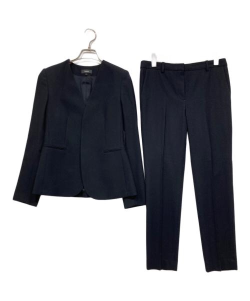 theory（セオリー）theory (セオリー) ノーカラーセットアップ ネイビー サイズ:2の古着・服飾アイテム