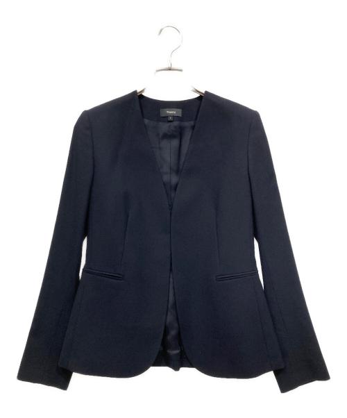 theory（セオリー）theory (セオリー) ノーカラーセットアップ ネイビー サイズ:2の古着・服飾アイテム