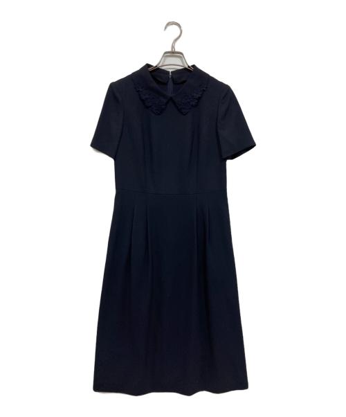 primish（プリミッシュ）primish (プリミッシュ) フラワーモチーフ襟ワンピース ネイビー サイズ:9号の古着・服飾アイテム
