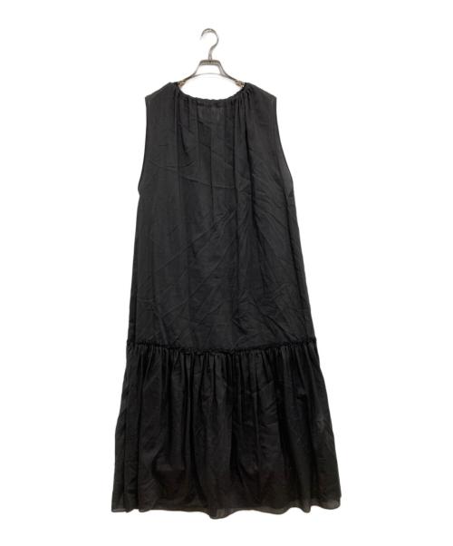 DES PRES（デ プレ）DES PRES (デ プレ) コットンシルクローン ギャザーマキシワンピース ブラック サイズ:Sの古着・服飾アイテム
