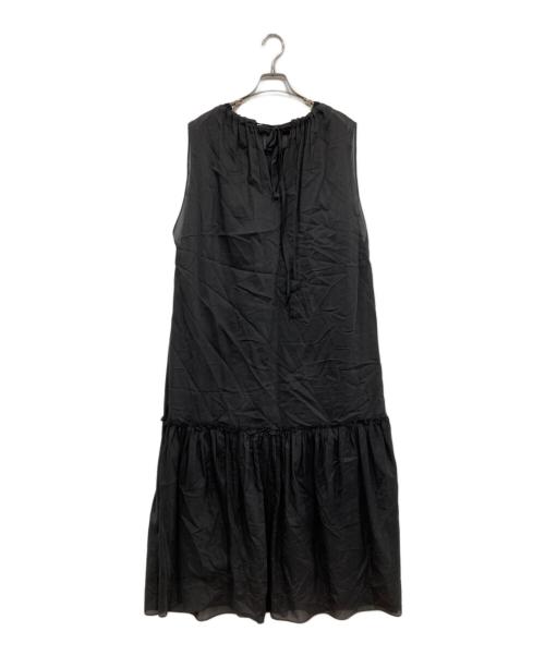 DES PRES（デ プレ）DES PRES (デ プレ) コットンシルクローン ギャザーマキシワンピース ブラック サイズ:Sの古着・服飾アイテム