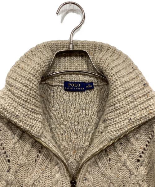 POLO RALPH LAUREN（ポロ・ラルフローレン）POLO RALPH LAUREN (ポロ・ラルフローレン) ニットジャケット ベージュ サイズ:XSの古着・服飾アイテム