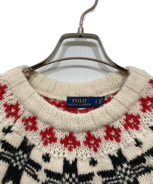 POLO RALPH LAUREN（ポロ・ラルフローレン）POLO RALPH LAUREN (ポロ・ラルフローレン) ノルディック柄ケーブルニット ホワイト サイズ:S　の古着・服飾アイテム