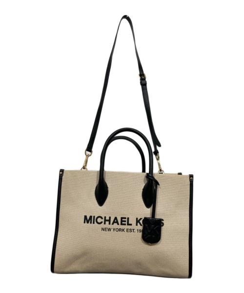MICHAEL KORS（マイケル・コース）MICHAEL KORS (マイケル・コース) 2WAYキャンバストートバッグ ベージュの古着・服飾アイテム