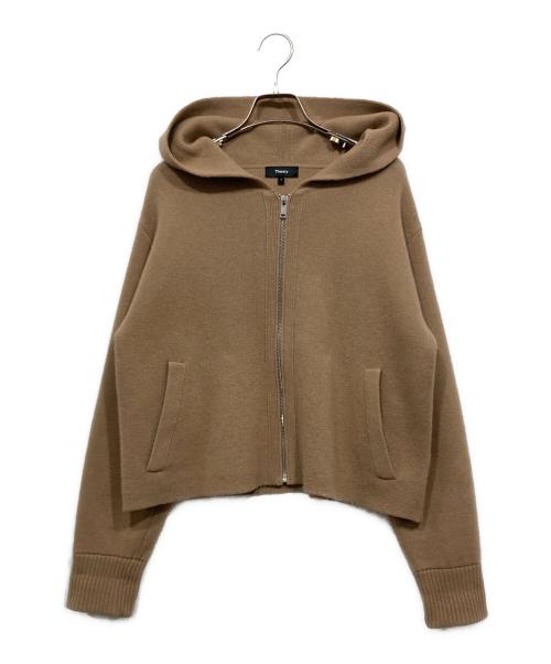 theory（セオリー）theory (セオリー) カシミヤブレンドジップパーカー ブラウン サイズ:Sの古着・服飾アイテム