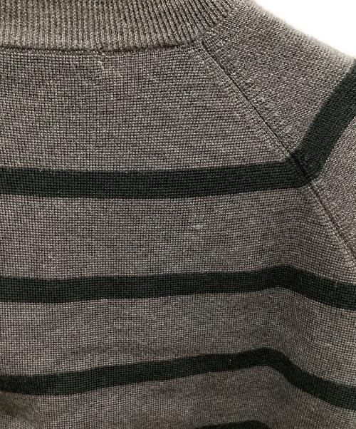 自由区（ジユウク）自由区 (ジユウク) ウールミラノボーダー ニット グレー サイズ:38の古着・服飾アイテム