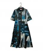 PAUL SMITHポールスミス）の古着「総柄プリントシャツワンピース」｜グリーン