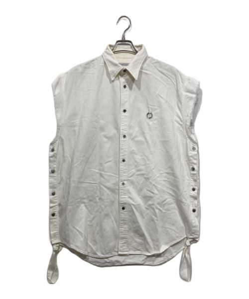 JOHN LAWRENCE SULLIVAN（ジョン ローレンス サリバン）JOHN LAWRENCE SULLIVAN (ジョン ローレンス サリバン) カットオフデニムシャツ ホワイト サイズ:46の古着・服飾アイテム