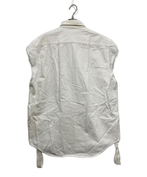 JOHN LAWRENCE SULLIVAN（ジョン ローレンス サリバン）JOHN LAWRENCE SULLIVAN (ジョン ローレンス サリバン) カットオフデニムシャツ ホワイト サイズ:46の古着・服飾アイテム