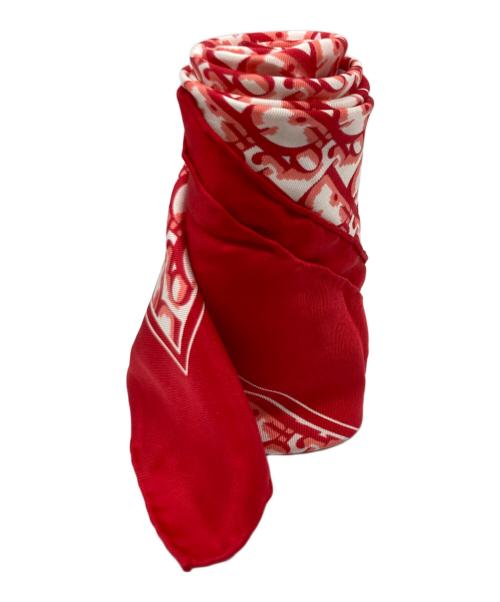 Christian Dior（クリスチャン ディオール）Christian Dior (クリスチャン ディオール) トロッターシルクスカーフ レッドの古着・服飾アイテム