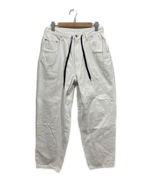NULL TOKYO（ヌル トウキョウ）NULL TOKYO (ヌル トウキョウ) リペア加工デニムパンツ ホワイト サイズ:Mの古着・服飾アイテム