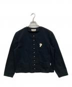 PINK HOUSEピンクハウス）の古着「スナップロゴジャケット」｜ブラック