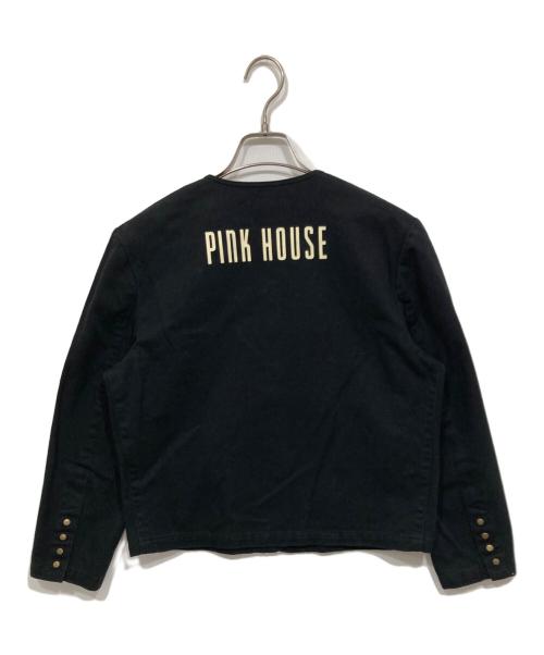PINK HOUSE（ピンクハウス）PINK HOUSE (ピンクハウス) スナップロゴジャケット ブラック サイズ:Mの古着・服飾アイテム