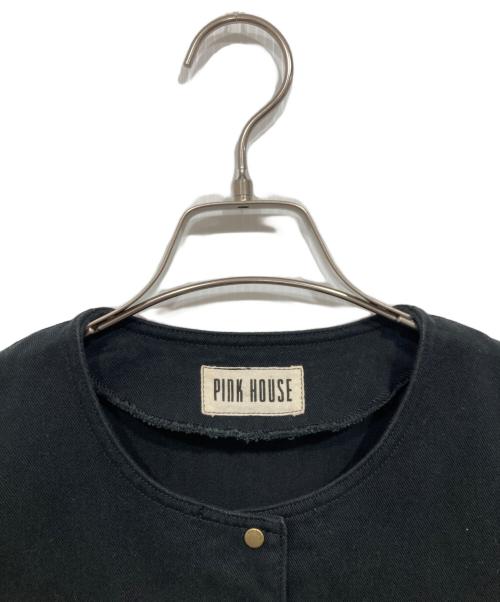 PINK HOUSE（ピンクハウス）PINK HOUSE (ピンクハウス) スナップロゴジャケット ブラック サイズ:Mの古着・服飾アイテム