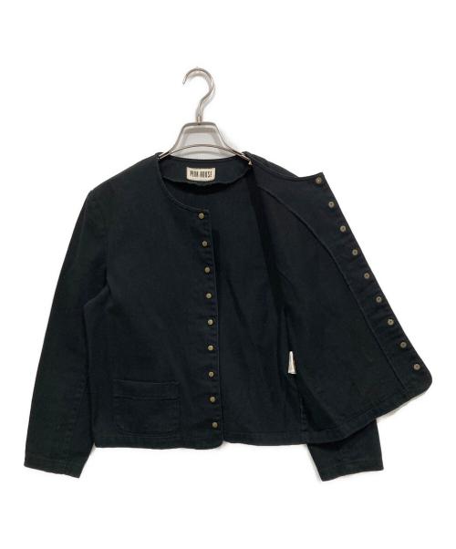 PINK HOUSE（ピンクハウス）PINK HOUSE (ピンクハウス) スナップロゴジャケット ブラック サイズ:Mの古着・服飾アイテム