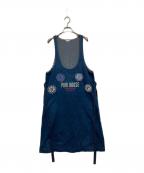 PINK HOUSEピンクハウス）の古着「デニムパッチノースリーブワンピース」｜ブルー