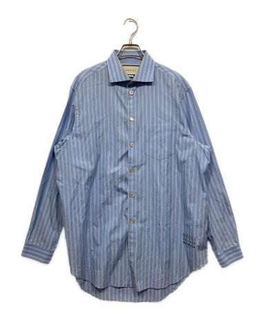 中古・古着通販】GUCCI (グッチ) 刺繍ストライプシャツ ブルー