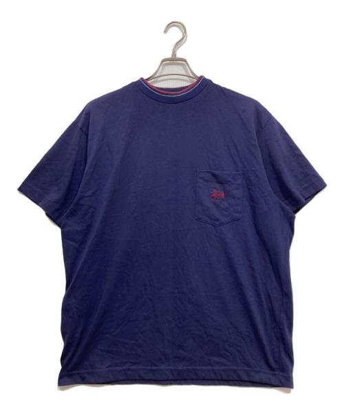 stussy（ステューシー）stussy (ステューシー) ロゴポケットTシャツ ネイビー サイズ:Ｌの古着・服飾アイテム