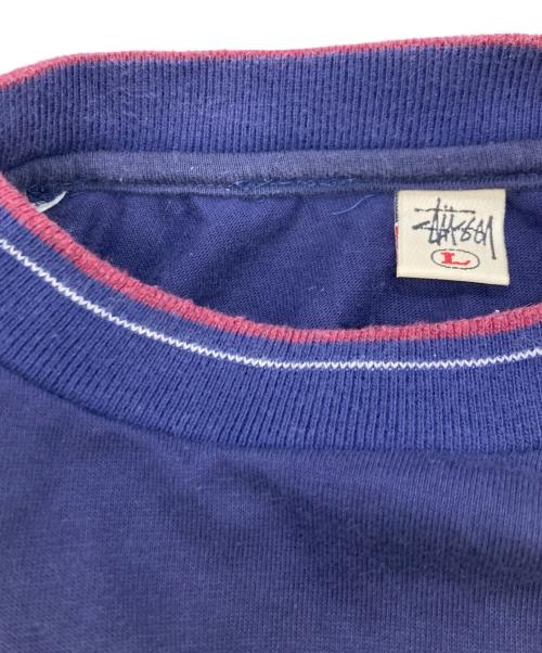 stussy（ステューシー）stussy (ステューシー) ロゴポケットTシャツ ネイビー サイズ:Ｌの古着・服飾アイテム