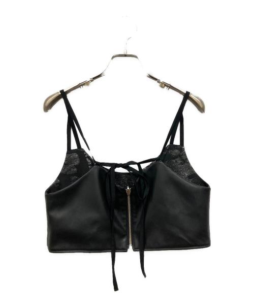 HARE（ハレ）HARE (ハレ) ビスチェ付フェイクレザーシャツジャケット ブラック サイズ:Freeの古着・服飾アイテム