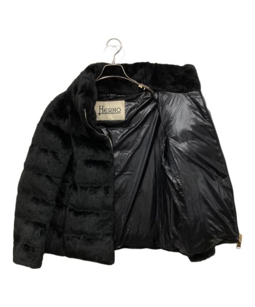 HERNO（ヘルノ）HERNO (ヘルノ) エコファーダウンジャケット ブラック サイズ:42の古着・服飾アイテム