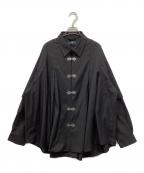 HAREハレ）の古着「レイヤードフックボタンジャケット」｜ブラック