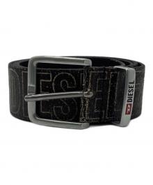 DIESEL（ディーゼル）の古着「ロゴレザーベルト」｜ブラック