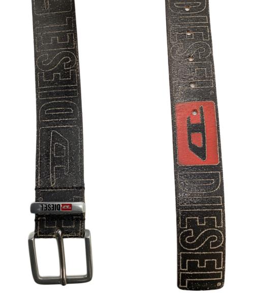 DIESEL（ディーゼル）DIESEL (ディーゼル) ロゴレザーベルト ブラックの古着・服飾アイテム