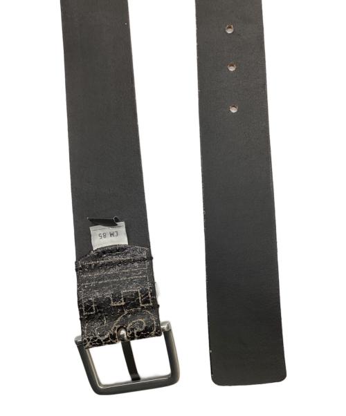 DIESEL（ディーゼル）DIESEL (ディーゼル) ロゴレザーベルト ブラックの古着・服飾アイテム