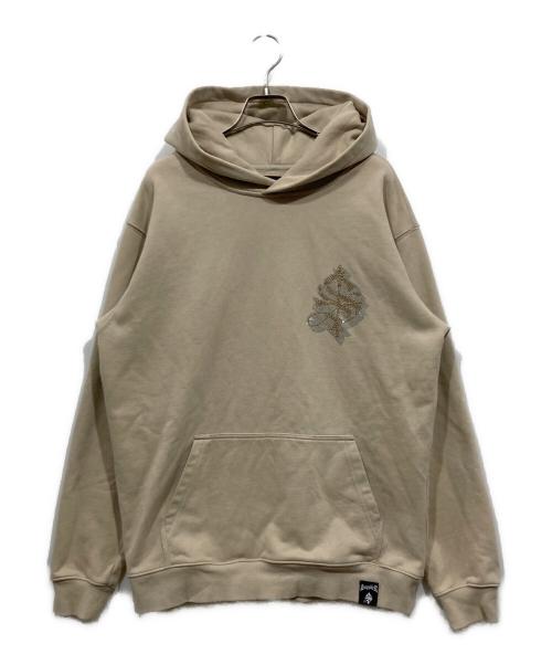 SUPPLIER（サプライヤー）SUPPLIER (サプライヤー) ラインストーンプルオーバーパーカー ベージュ サイズ:Lの古着・服飾アイテム