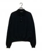 PRADAプラダ）の古着「ニットポロシャツ」｜ブラック