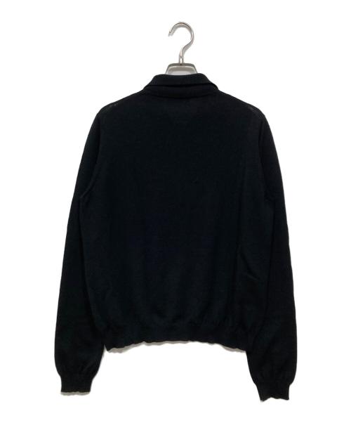 PRADA（プラダ）PRADA (プラダ) ニットポロシャツ ブラック サイズ:46の古着・服飾アイテム
