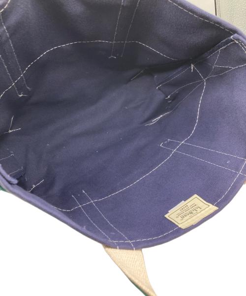 L.L.Bean（エルエルビーン）L.L.Bean (エルエルビーン) BEAMS (ビームス) キャンバストートバッグ グリーン×ネイビーの古着・服飾アイテム