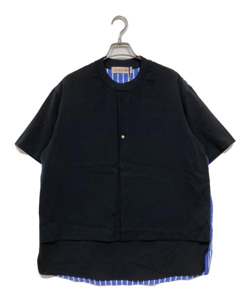 CULLNI（クルニ）CULLNI (クルニ) レイヤードプルオーバー半袖シャツ ブラック×ブルー サイズ:1の古着・服飾アイテム