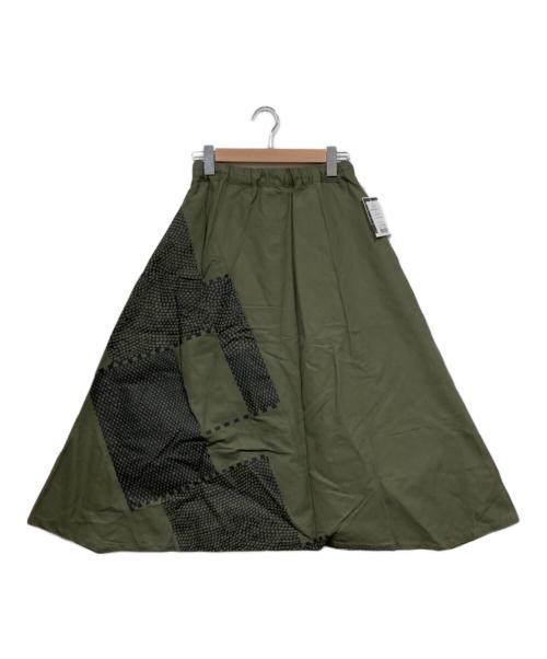 SOU・SOU（ソウソウ）SOU・SOU (ソウソウ) サルエルパンツ / 綿麻 斜子織 富士2.0 グリーン / 鶸茶×間ぬき サイズ:XSの古着・服飾アイテム
