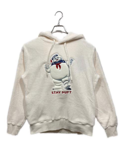 graniph（グラニフ）graniph (グラニフ) ゴーストバスターズ (ゴーストバスターズ) コラボフリースパーカー ホワイト サイズ:Sの古着・服飾アイテム