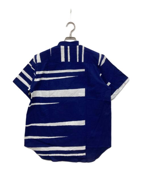 SOU・SOU（ソウソウ）SOU・SOU (ソウソウ) 高島縮20/20 スタンドカラー半袖シャツ ネイビー / 霞 サイズ:Mの古着・服飾アイテム