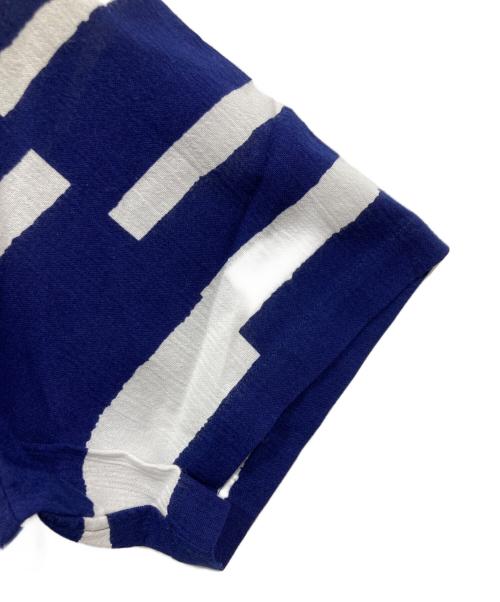 SOU・SOU（ソウソウ）SOU・SOU (ソウソウ) 高島縮20/20 スタンドカラー半袖シャツ ネイビー / 霞 サイズ:Mの古着・服飾アイテム