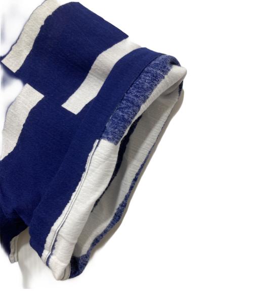 SOU・SOU（ソウソウ）SOU・SOU (ソウソウ) 高島縮20/20 スタンドカラー半袖シャツ ネイビー / 霞 サイズ:Mの古着・服飾アイテム