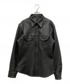 THE FLAT HEADザ・フラットヘッド）の古着「ディアスキンレザーシャツジャケット」｜ブラック