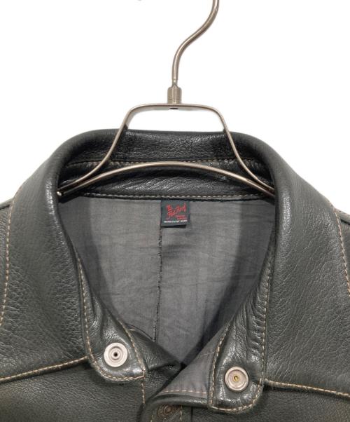 THE FLAT HEAD（ザ・フラットヘッド）THE FLAT HEAD (ザ・フラットヘッド) ディアスキンレザーシャツジャケット ブラック サイズ:42の古着・服飾アイテム