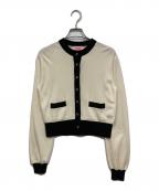 Kate Spadeケイトスペード）の古着「ウール混カーディガン」｜ホワイト×ブラック