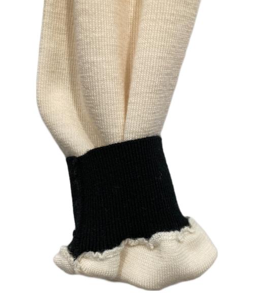 Kate Spade（ケイトスペード）Kate Spade (ケイトスペード) ウール混カーディガン ホワイト×ブラック サイズ:XSの古着・服飾アイテム